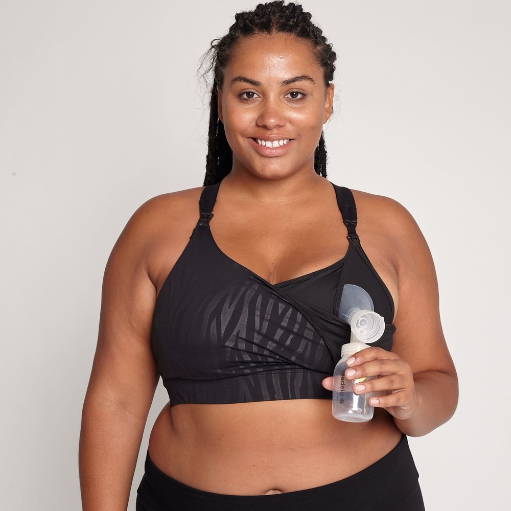 Sweat & Milk Venice 3 Nursing Pumping High Impact Sports Bra Adjustable Size XL